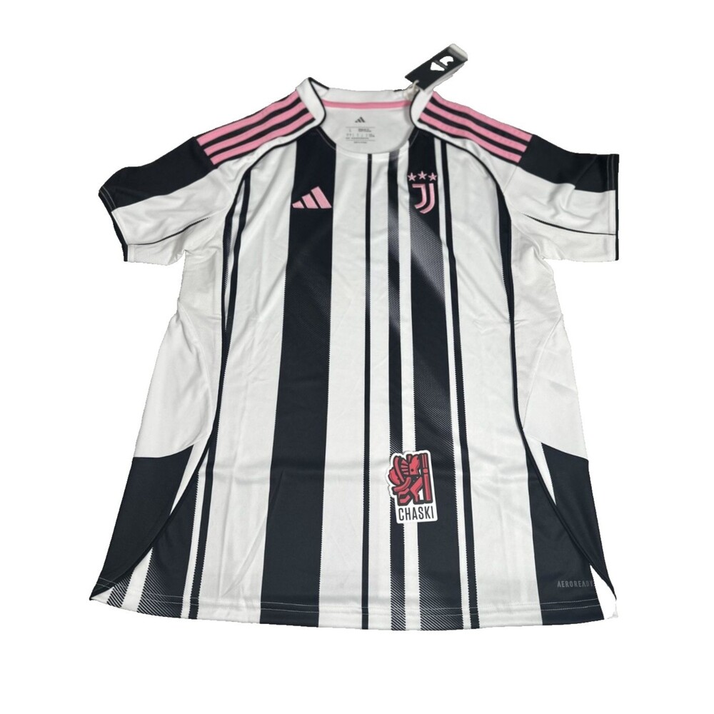 Adidas x Juventus 25/26 Home Jersey White/Black/Pink Women's Large JN5224 NEW